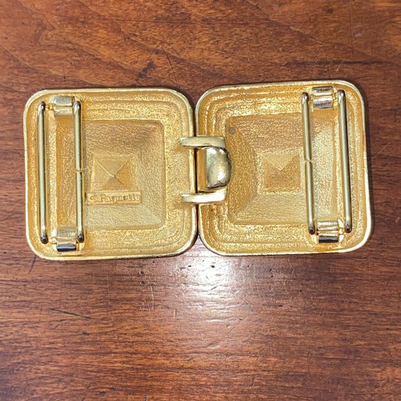 Vintage Paquette Gold Two Tone Square Belt Buckle - Picture 3 of 7